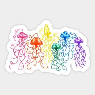 Neon Rainbow Jellyfish Sticker